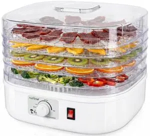 Nutrichef Food Dehydrator Machine | Multi-Tier Appliance for Home Use | Perfect for Beef Jerky, Fruits, Vegetables & Dog Treats | High-Heat Circulation | 5 Stackable Trays Nutrichef Food Dehydrator Machine | Multi-Tier Appliance for Home Use | Perfect for Beef Jerky, Fruits, Vegetables & Dog Treats | High-Heat Circulation | 5 Stackable Trays