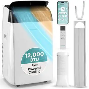 SereneLife 12,000 BTU Portable Air Conditioner with Dehumidifier, Heat, & Fan | Wi-Fi Enabled Portable AC Unit for Wide Area Climate Control | Compact Standing Air Conditioner with Window Kit SereneLife 12,000 BTU Portable Air Conditioner with Dehumidifier, Heat, & Fan | Wi-Fi Enabled Portable AC Unit for Wide Area Climate Control | Compact Standing Air Conditioner with Window Kit