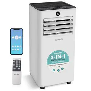 SereneLife 8000 BTU Portable Air Conditioner, Small AC with Dehumidifier and Fan, Wifi Function, Mini AC Unit with 350 Sq. Ft. Coverage, Timer Settings Up to 24 Hours, Includes Remote Control SereneLife 8000 BTU Portable Air Conditioner, Small AC with Dehumidifier and Fan, Wifi Function, Mini AC Unit with 350 Sq. Ft. Coverage, Timer Settings Up to 24 Hours, Includes Remote Control