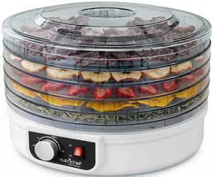 NutriChef Food Dehydrator Machine | Dehydrate Beef Jerky, Meats, Mushrooms, Fruits & Vegetables | Great For At Home Use | Uses High-Heat Circulation for Even Dehydration | 5 Easy to Clean Trays. NutriChef Food Dehydrator Machine | Dehydrate Beef Jerky, Meats, Mushrooms, Fruits & Vegetables | Great For At Home Use | Uses High-Heat Circulation for Even Dehydration | 5 Easy to Clean Trays.