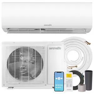 SereneLife 24,000 BTU Mini Split AC & Heating System, 230V Indoor & Outdoor Wall-Mounted Units with WiFi, Installation Kit Included for Home, Office & Bedroom, Up to 1400 Sq. Ft. Coverage SereneLife 24,000 BTU Mini Split AC & Heating System, 230V Indoor & Outdoor Wall-Mounted Units with WiFi, Installation Kit Included for Home, Office & Bedroom, Up to 1400 Sq. Ft. Coverage