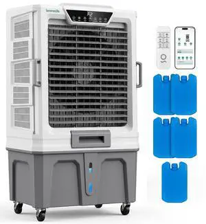 SereneLife Portable Swamp Cooler with 12000 CFM Power - Industrial Evaporative Air Cooler for Large Indoor & Outdoor Spaces, 150 L Tank, 60° Oscillation, 12-Hour Timer, Wi-Fi & Remote Control SereneLife Portable Swamp Cooler with 12000 CFM Power - Industrial Evaporative Air Cooler for Large Indoor & Outdoor Spaces, 150 L Tank, 60° Oscillation, 12-Hour Timer, Wi-Fi & Remote Control