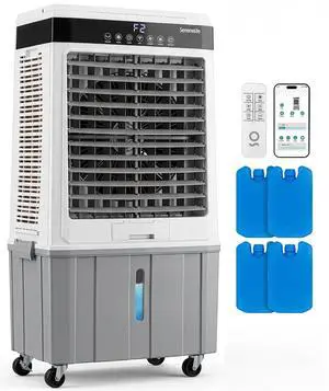 SereneLife Portable Air Cooler with 2800 CFM Power High-Performance Evaporative Air Cooler for Indoor and Outdoor Spaces, 35 L Tank, 60° Oscillation, 12-Hour Timer, Remote Control Cooling System SereneLife Portable Air Cooler with 2800 CFM Power High-Performance Evaporative Air Cooler for Indoor and Outdoor Spaces, 35 L Tank, 60° Oscillation, 12-Hour Timer, Remote Control Cooling System