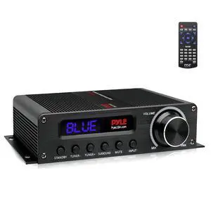 Pyle Wireless Bluetooth Home Audio Amplifier - 100W 5.1 Channel Home Theater Receiver, Surround Sound w/ HI Def In and Out, RCA In, Subwoofer Out, LED Control Center, 12V Adapter - PFA560BT Pyle Wireless Bluetooth Home Audio Amplifier - 100W 5.1 Channel Home Theater Receiver, Surround Sound w/ HI Def In and Out, RCA In, Subwoofer Out, LED Control Center, 12V Adapter - PFA560BT