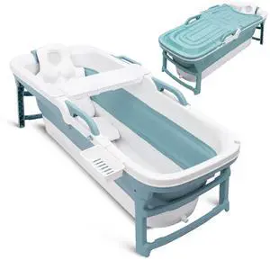 SereneLife 59" Portable Bathtub for Adults Large Foldable Freestanding Bath Tub for Hot Spa, collapsible for Cold Plunge Ice Bath, Indoor/Outdoor, Pet & Family Use, Complete Set SereneLife 59" Portable Bathtub for Adults Large Foldable Freestanding Bath Tub for Hot Spa, collapsible for Cold Plunge Ice Bath, Indoor/Outdoor, Pet & Family Use, Complete Set