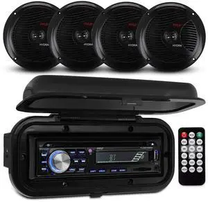 Pyle Wireless Bluetooth Marine Audio Stereo - Kit w/ Single DIN Universal Size Radio Receiver, Hands-Free Calling, 6.5" Waterproof Speakers, CD Player, MP3/USB/SD Readers & AM/FM Radio Pyle Wireless Bluetooth Marine Audio Stereo - Kit w/ Single DIN Universal Size Radio Receiver, Hands-Free Calling, 6.5" Waterproof Speakers, CD Player, MP3/USB/SD Readers & AM/FM Radio