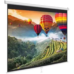 Pyle 84-Inch Pull Down Projector Screen Manual Roll-Down Matte White Viewing Surface, Auto-Locking Height Adjustment, Wall or Ceiling Mount Design for Home Theater, Office & Classroom Use Pyle 84-Inch Pull Down Projector Screen Manual Roll-Down Matte White Viewing Surface, Auto-Locking Height Adjustment, Wall or Ceiling Mount Design for Home Theater, Office & Classroom Use