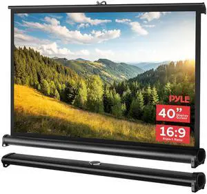 Pyle Portable Projector Screen 40 Inch - Versatile Mobile Stand, Easy Pull-Out, Lightweight & Durable for Indoor and Outdoor Presentations, Schools, Meetings, and Conferences, PRJTP46, White Pyle Portable Projector Screen 40 Inch - Versatile Mobile Stand, Easy Pull-Out, Lightweight & Durable for Indoor and Outdoor Presentations, Schools, Meetings, and Conferences, PRJTP46, White