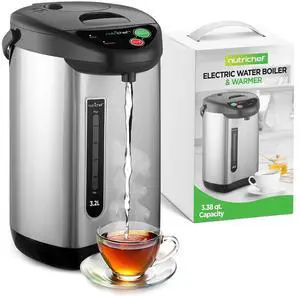 NutriChef Hot Water Urn Pot 3.38 QT, Insulated Stainless Steel Hot Water Dispenser & Boiler, Auto & Manual Dispense, Safety Lock, Electric Kettle NutriChef Hot Water Urn Pot 3.38 QT, Insulated Stainless Steel Hot Water Dispenser & Boiler, Auto & Manual Dispense, Safety Lock, Electric Kettle