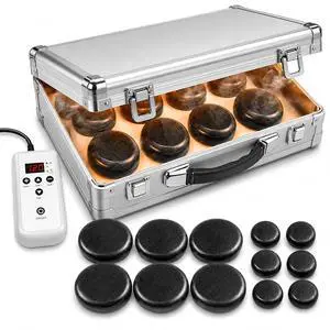 SereneLife Hot Stone Massage Kit Portable Heated Rock Therapy System with Digital Temperature Controller, Includes 12 Massaging Stones, Quick Setup: All-in-One Portable Kit SereneLife Hot Stone Massage Kit Portable Heated Rock Therapy System with Digital Temperature Controller, Includes 12 Massaging Stones, Quick Setup: All-in-One Portable Kit