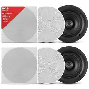 Pyle 10 Ceiling Wall Mount Speakers - Pair of 2-Way Full Range Sound Stereo Speaker Audio System Flush Design w/ Electronic Crossover Network 35Hz-20kHz Frequency Response & 300 Watts Peak PDIC106 Pyle 10 Ceiling Wall Mount Speakers - Pair of 2-Way Full Range Sound Stereo Speaker Audio System Flush Design w/ Electronic Crossover Network 35Hz-20kHz Frequency Response & 300 Watts Peak PDIC106