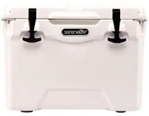 SereneLife Ultra-Tough 25 Quart Rotomolded Cooler Box, Holds Upto 36 Cans, Keeps Ice Up to 5 Days, Heavy-Duty Insulated Portable Ice Chest Box, Ideal for Travel, Camping, Beach, and Outdoor Adventures SereneLife Ultra-Tough 25 Quart Rotomolded Cooler Box, Holds Upto 36 Cans, Keeps Ice Up to 5 Days, Heavy-Duty Insulated Portable Ice Chest Box, Ideal for Travel, Camping, Beach, and Outdoor Adventures