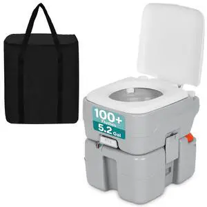 SereneLife 5.2 Gal Portable Camping Toilet For Adults, 100+ Flushes, Porta Potty Camp Toilet with Detachable Waste Tank, Level Indicator, Carry Bag, Suitable for Camping, Hiking, and Boating SereneLife 5.2 Gal Portable Camping Toilet For Adults, 100+ Flushes, Porta Potty Camp Toilet with Detachable Waste Tank, Level Indicator, Carry Bag, Suitable for Camping, Hiking, and Boating