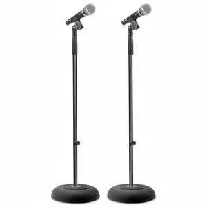 Pyle Universal Microphone Stand - Handheld Mic Compatible, Heavy Compact Base, Lightweight & Compact Design, 2.8 to 5 Ft Height Adjustable Clamp, Pivot Angle Clip, Home/Studio Use (Pair) Pyle Universal Microphone Stand - Handheld Mic Compatible, Heavy Compact Base, Lightweight & Compact Design, 2.8 to 5 Ft Height Adjustable Clamp, Pivot Angle Clip, Home/Studio Use (Pair)