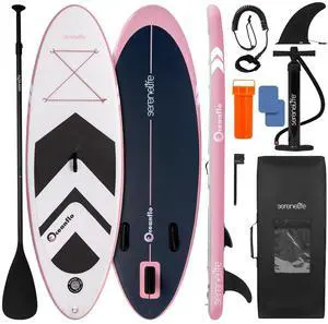 SereneLife 7'9" Kids Inflatable Stand Up Paddle Board - SUP for Youth with Single-Action Pump, Adjustable Paddle & Backpack - 30 Wide Stable Design with Non-Slip EVA Deck Pad, Ages 5+, 200lb Capacity SereneLife 7'9" Kids Inflatable Stand Up Paddle Board - SUP for Youth with Single-Action Pump, Adjustable Paddle & Backpack - 30 Wide Stable Design with Non-Slip EVA Deck Pad, Ages 5+, 200lb Capacity