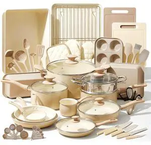 Nutrichef 54-Piece Marble Non-Stick Cookware and Bakeware Set, Professional Home Kitchen Collection with Multi-Sized Pots and Pans Set, and Heat-Resistant Tools Nutrichef 54-Piece Marble Non-Stick Cookware and Bakeware Set, Professional Home Kitchen Collection with Multi-Sized Pots and Pans Set, and Heat-Resistant Tools