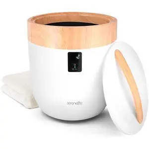 SereneLife Counter Towel Warmer Bucket - with Customized Fragrance for Spa and Bathroom, Luxury Heater, Auto Shut Off, Fits 1 Large Blanket, Bathrobe, PJs (Natural) SereneLife Counter Towel Warmer Bucket - with Customized Fragrance for Spa and Bathroom, Luxury Heater, Auto Shut Off, Fits 1 Large Blanket, Bathrobe, PJs (Natural)