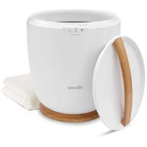 SereneLife Counter Towel Warmer Bucket - with Customized Fragrance for Spa and Bathroom, Luxury Towel Heater, Auto Shut Off, Fits 1 Large Towel, Blanket, Bathrobe, PJs (Natural) SereneLife Counter Towel Warmer Bucket - with Customized Fragrance for Spa and Bathroom, Luxury Towel Heater, Auto Shut Off, Fits 1 Large Towel, Blanket, Bathrobe, PJs (Natural)
