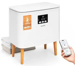 SereneLife WiFi-enabled Towel Warmer Bucket, 20L Large Capacity heater bucket for Towels Blanket and robes, Single-Touch Control, rectangular & Energy-Efficient Design, Auto Shut-Off, White SereneLife WiFi-enabled Towel Warmer Bucket, 20L Large Capacity heater bucket for Towels Blanket and robes, Single-Touch Control, rectangular & Energy-Efficient Design, Auto Shut-Off, White