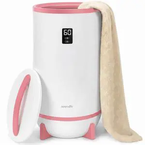 SereneLife Towel and Blanket Warmer - Single Touch Portable Towel Heater for Bathroom, Fragrant Disc Holder, LED Ring, 2 Large Towel Capacity, Built-in Timer (15-60 mins), Auto Shut-Off (Pink) SereneLife Towel and Blanket Warmer - Single Touch Portable Towel Heater for Bathroom, Fragrant Disc Holder, LED Ring, 2 Large Towel Capacity, Built-in Timer (15-60 mins), Auto Shut-Off (Pink)