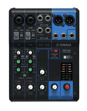 Yamaha MG06 6-Input Compact Stereo Mixer Yamaha MG06 6-Input Compact Stereo Mixer