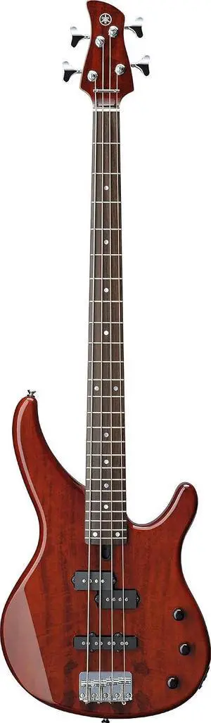 Yamaha TRBX174EW RTB 4-String Electric Bass Guitar with Exotic Wood Top,Root Beer | Laminated Exotic Wood Top, Mahogany Body, Maple Bolt-on Neck, Rosewood Fingerboard, 34 Scale Yamaha TRBX174EW RTB 4-String Electric Bass Guitar with Exotic Wood Top,Root Beer | Laminated Exotic Wood Top, Mahogany Body, Maple Bolt-on Neck, Rosewood Fingerboard, 34 Scale
