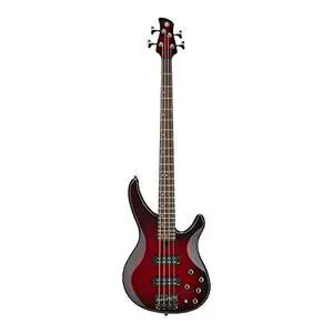 Yamaha TRBX604 4-String Flamed Maple Bass Guitar, Dark Redburst Yamaha TRBX604 4-String Flamed Maple Bass Guitar, Dark Redburst