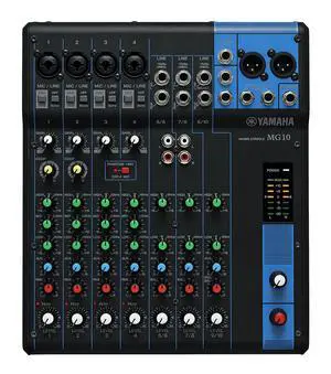 Yamaha MG10 10-Input Stereo Mixer, XLR Connectivity, Black Yamaha MG10 10-Input Stereo Mixer, XLR Connectivity, Black