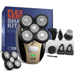 Freebird Electric Head & Body Hair Shaver - Mens Cordless Waterproof Razor with Rotary Blades (FlexSeries, Shaver Kit + One Blade Refill) Freebird Electric Head & Body Hair Shaver - Mens Cordless Waterproof Razor with Rotary Blades (FlexSeries, Shaver Kit + One Blade Refill)