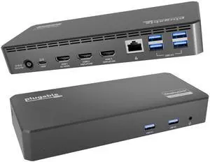 Plugable USB C Triple Display Docking Station | 100W PD, 3x HDMI (1x 4K 30Hz, 2x 1080p 60Hz), 6x USB 5Gbps Ports | Windows, macOS, ChromeOS Compatible - Enhance Productivity with Multi-Monitor Support Plugable USB C Triple Display Docking Station | 100W PD, 3x HDMI (1x 4K 30Hz, 2x 1080p 60Hz), 6x USB 5Gbps Ports | Windows, macOS, ChromeOS Compatible - Enhance Productivity with Multi-Monitor Support