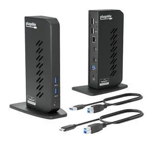 Plugable Dual 1080p HDMI Universal Docking Station for USB-C & USB 3.0 Laptop, 10 Ports, Windows/ChromeOS Plug & Play, macOS Driver Required (UD-3900Z) Plugable Dual 1080p HDMI Universal Docking Station for USB-C & USB 3.0 Laptop, 10 Ports, Windows/ChromeOS Plug & Play, macOS Driver Required (UD-3900Z)