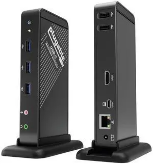 Plugable USB-C Dock with 4K HDMI and 60W Charging, Compatible with MacBook Neo, Thunderbolt 3/4, USB4, and USB-C macOS, Windows, and Chromebook, 1Gbps Ethernet, 3X USB 3.0, 2X USB 2.0, Driverless Plugable USB-C Dock with 4K HDMI and 60W Charging, Compatible with MacBook Neo, Thunderbolt 3/4, USB4, and USB-C macOS, Windows, and Chromebook, 1Gbps Ethernet, 3X USB 3.0, 2X USB 2.0, Driverless