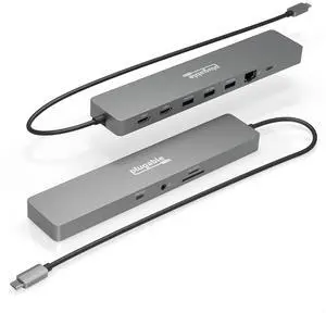 Plugable 11-in-1 USB-C Hub, 100W USB-C Pass-Through, Laptop Docking Station Dual Monitor, 4K 60Hz HDMI, Compatible with Thunderbolt, Windows, Chromebooks, Displays Mirrored on Mac Plugable 11-in-1 USB-C Hub, 100W USB-C Pass-Through, Laptop Docking Station Dual Monitor, 4K 60Hz HDMI, Compatible with Thunderbolt, Windows, Chromebooks, Displays Mirrored on Mac