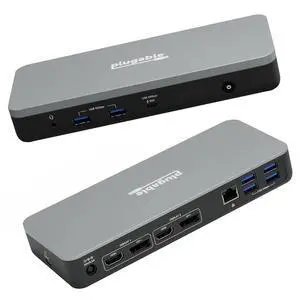 Plugable 12-in-1 Dual 4K USB-C Docking Station, Works with Chromebook Certified, 60W Charging for Classrooms & Business, ChromeOS/Windows, HDMI, DisplayPort, Ethernet, USB-C, 6X USB Plugable 12-in-1 Dual 4K USB-C Docking Station, Works with Chromebook Certified, 60W Charging for Classrooms & Business, ChromeOS/Windows, HDMI, DisplayPort, Ethernet, USB-C, 6X USB