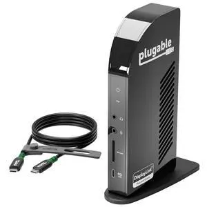Plugable Docking Station Bundle 13-in-1 USB-C Triple Display Dock + High-Performance USB-C Cable, 100W Host Charging, 3 HDMI, 4 USB, Ethernet, SD - for Mac, Windows, Chrome Plugable Docking Station Bundle 13-in-1 USB-C Triple Display Dock + High-Performance USB-C Cable, 100W Host Charging, 3 HDMI, 4 USB, Ethernet, SD - for Mac, Windows, Chrome