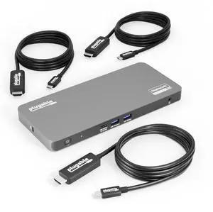 Plugable 5 Monitor USB-C Docking Station with 140W Power + 3X USB-C to HDMI 4K@60Hz Cables (6ft) - Complete Multimonitor Dock Bundle for Mac and Windows Plugable 5 Monitor USB-C Docking Station with 140W Power + 3X USB-C to HDMI 4K@60Hz Cables (6ft) - Complete Multimonitor Dock Bundle for Mac and Windows