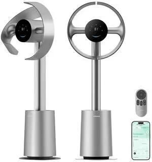 DREAME Bladeless Tower Fan for Bedroom, Smart Standing Fan with 270° Spatial Airflow for Whole-Room Circulation, 59ft/s High Velocity, 10 Speeds 3 Modes, Temperature-Adaptive Airflow, MF10-Silver DREAME Bladeless Tower Fan for Bedroom, Smart Standing Fan with 270° Spatial Airflow for Whole-Room Circulation, 59ft/s High Velocity, 10 Speeds 3 Modes, Temperature-Adaptive Airflow, MF10-Silver