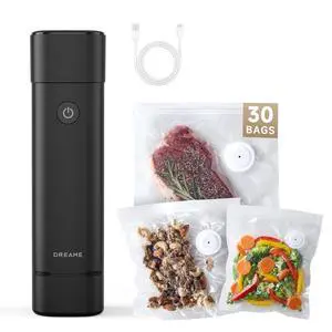 DREAME VH20 Handheld Vacuum Sealer Machine for Food with 30 Reusable Vacuum Bags, Compact Food Vacuum Sealer, Auto Stop, Rechargeable Food Sealer Saver, Dry & Moist Modes, For Container & Wine Bottles DREAME VH20 Handheld Vacuum Sealer Machine for Food with 30 Reusable Vacuum Bags, Compact Food Vacuum Sealer, Auto Stop, Rechargeable Food Sealer Saver, Dry & Moist Modes, For Container & Wine Bottles