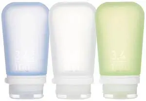 humangear GoToob+ Bottles - Silicone Leak-Proof Travel Tubes for Toiletries, Camping & TSA Carry-On (3-Pack), Large (3.4 fl oz; 100ml), Clear/Green/Blue humangear GoToob+ Bottles - Silicone Leak-Proof Travel Tubes for Toiletries, Camping & TSA Carry-On (3-Pack), Large (3.4 fl oz; 100ml), Clear/Green/Blue
