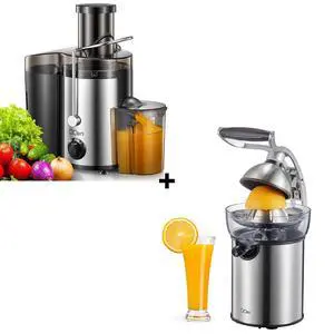 Qcen 500W Juicer Machine Black and Electric Citrus Juicer Squeezer Bundle Qcen 500W Juicer Machine Black and Electric Citrus Juicer Squeezer Bundle