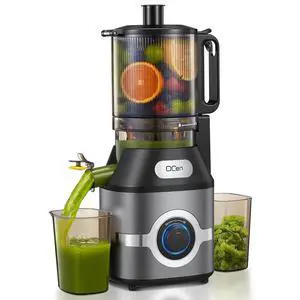 QCen Cold Press Juicer, 5.5 Wide Feed Chute Slow Masticating Juicer Machine for Whole Fruits and Vegetables, Easy to Clean (Gray) QCen Cold Press Juicer, 5.5 Wide Feed Chute Slow Masticating Juicer Machine for Whole Fruits and Vegetables, Easy to Clean (Gray)
