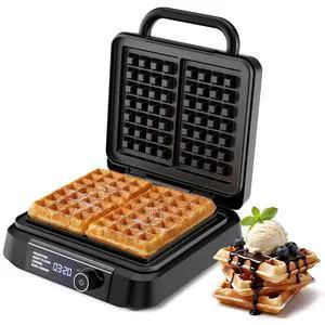 Waffle Maker, 1400W Belgian Waffle Maker, Dual Rectangular Thick Waffle Iron, 7-Level Browning LED Panel, Nonstick Plates, Anti-spill Design, Audible Ready Beep, Easy Cleanup, Stainless Steel Waffle Maker, 1400W Belgian Waffle Maker, Dual Rectangular Thick Waffle Iron, 7-Level Browning LED Panel, Nonstick Plates, Anti-spill Design, Audible Ready Beep, Easy Cleanup, Stainless Steel
