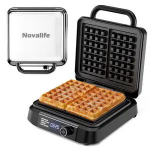 Waffle Maker, 1400W Belgian Waffle Maker, Dual Rectangular Thick Waffle Iron, 7-Level Browning LED Panel, Nonstick Plates, Anti-spill Design, Audible Ready Beep, Easy Cleanup, Stainless Steel Waffle Maker, 1400W Belgian Waffle Maker, Dual Rectangular Thick Waffle Iron, 7-Level Browning LED Panel, Nonstick Plates, Anti-spill Design, Audible Ready Beep, Easy Cleanup, Stainless Steel