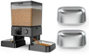 Automatic Cat Feeder & 2 Replacement Stainless Steel Bowls Automatic Cat Feeder & 2 Replacement Stainless Steel Bowls