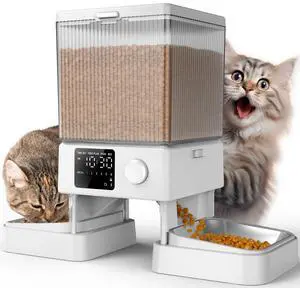 Automatic Cat Feeder for 2 Cats Pets, Timed Cat Food Dispenser | 20 Cups/5L, Prevent Fighting, Precise Portion, Balanced Dispense, Non-Slip & Stable, Voice Recorder, Stainless Steel Bowls Automatic Cat Feeder for 2 Cats Pets, Timed Cat Food Dispenser | 20 Cups/5L, Prevent Fighting, Precise Portion, Balanced Dispense, Non-Slip & Stable, Voice Recorder, Stainless Steel Bowls
