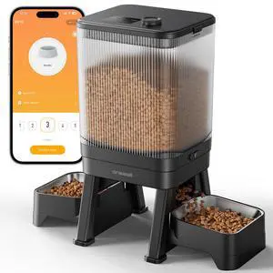 5G WiFi Automatic Cat Feeder for 2 Cats, App Control, 32 Cups/7L | Elevated Bowls, Timed Meals, Feed Now, Feeding Logs, Slow Feed, Balanced Dispensing, Precise Portions, Easy-to-Clean 5G WiFi Automatic Cat Feeder for 2 Cats, App Control, 32 Cups/7L | Elevated Bowls, Timed Meals, Feed Now, Feeding Logs, Slow Feed, Balanced Dispensing, Precise Portions, Easy-to-Clean
