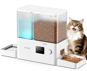 Automatic Cat Feeder and Water Dispenser, 36Cups/8.5L | 2-in-1 Auto Cat Feeder&Gravity Water Dispenser, Large Capacity, Timed Cat Feeder for Dry Food, for Indoor Cats, Kittens, Pets Automatic Cat Feeder and Water Dispenser, 36Cups/8.5L | 2-in-1 Auto Cat Feeder&Gravity Water Dispenser, Large Capacity, Timed Cat Feeder for Dry Food, for Indoor Cats, Kittens, Pets