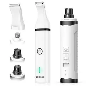 3 in 1 Dog Nail Grinder & Paw Trimmer Kit, 2 LED Lights | 2 Replaceable Blades, 6500/7500RPM, 2 Speeds, Low Noise, Cordless & Rechargeable, Safe for Paw, Face, Ears, Body 3 in 1 Dog Nail Grinder & Paw Trimmer Kit, 2 LED Lights | 2 Replaceable Blades, 6500/7500RPM, 2 Speeds, Low Noise, Cordless & Rechargeable, Safe for Paw, Face, Ears, Body