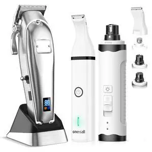 Dog Nail Grinder and Paw Trimmer Kit 3 in 1 and Dog Grooming Clippers for Thick Heavy Coats Dog Nail Grinder and Paw Trimmer Kit 3 in 1 and Dog Grooming Clippers for Thick Heavy Coats