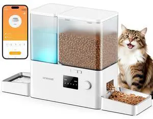 5G WiFi Automatic Cat Feeder and Water Dispenser, 36Cups/8.5L | App Control, 2-in-1 Auto Cat Feeder, Gravity Water Dispenser, Large Capacity, Smart Cat Feeder for Dry Food, for Cats, Pets 5G WiFi Automatic Cat Feeder and Water Dispenser, 36Cups/8.5L | App Control, 2-in-1 Auto Cat Feeder, Gravity Water Dispenser, Large Capacity, Smart Cat Feeder for Dry Food, for Cats, Pets